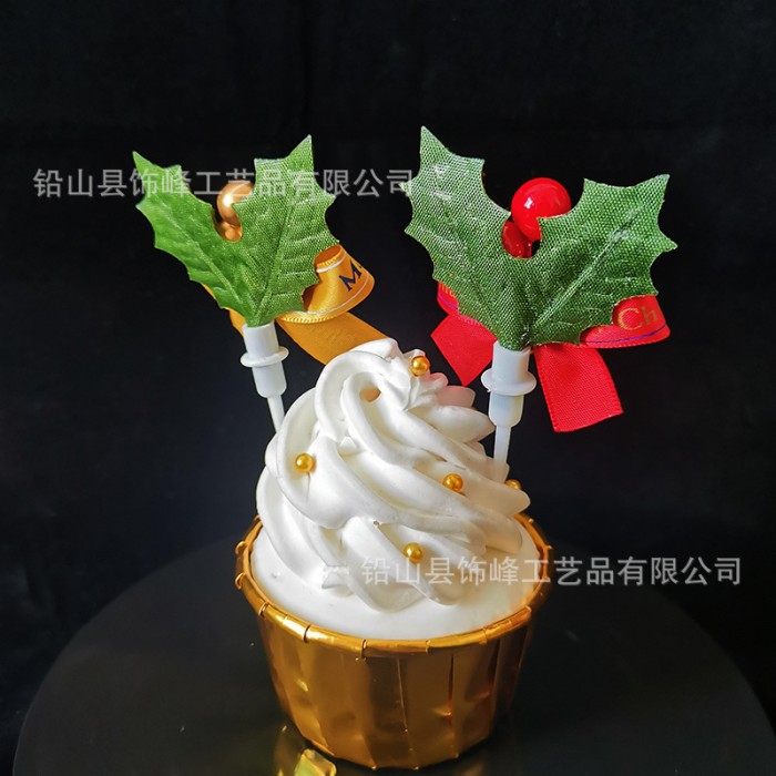 CTCL cake topper hiasan kue natal christmas ceri bell lonceng natal - Merah