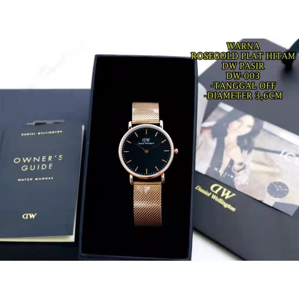 (BS) JAM TANGAN WANITA ELEGAN PREMIUM DwE STRAP MAGNET SET FREE BOX +TALI CADANGAN