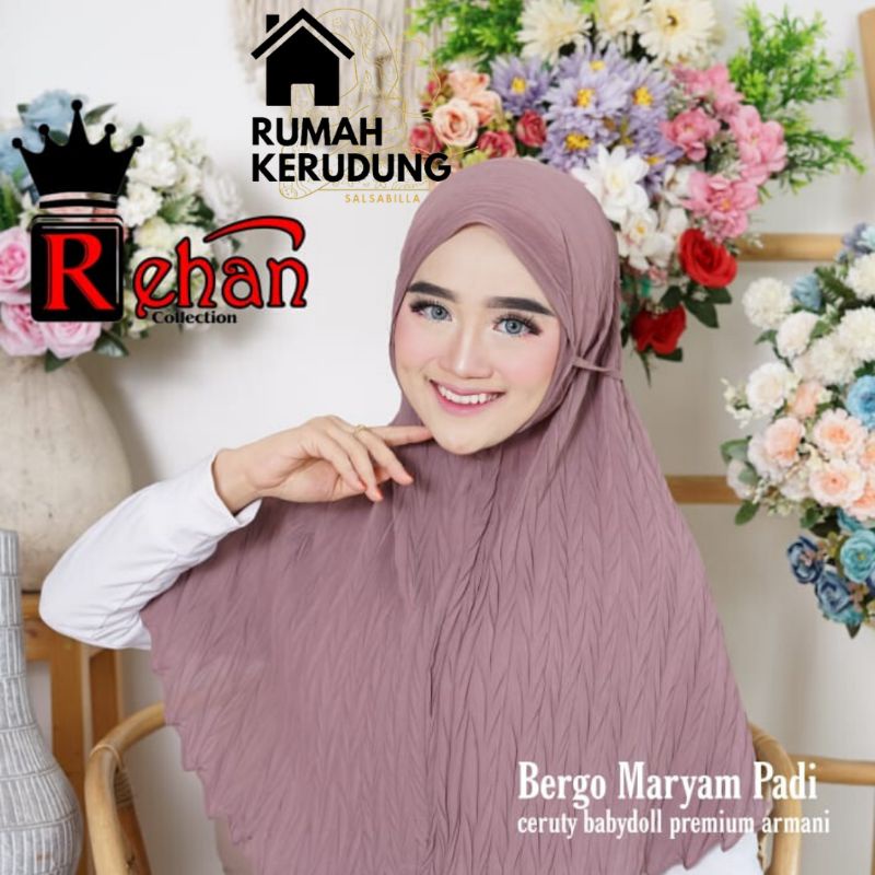 ❤️ RK SALSABILLA ❤️ BERGO MARYAM PLISKET PADI ORIGINAL REHAN / JILBAB BERGO PLISKET / KERUDUNG SYIRI
