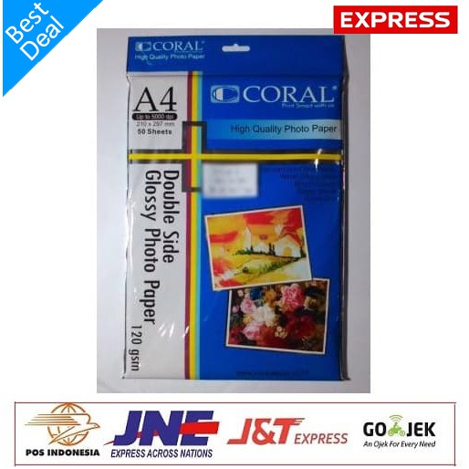 

Coral Glossy Paper A4 -120gsm Pack 100 Sheets
