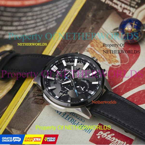 Jam Casio Edifice EFR 303L - 1A2VUDF Leather BLack