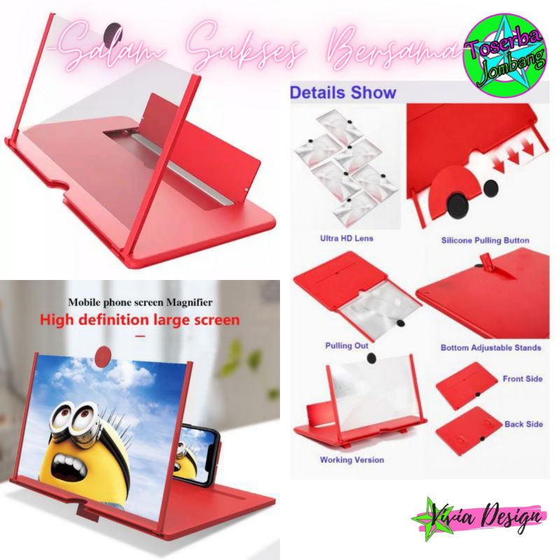 ENLARGED SCREEN F3 Kaca Pembesar Layar HP 12 inch Enlarger Mobile Phone Magnifier