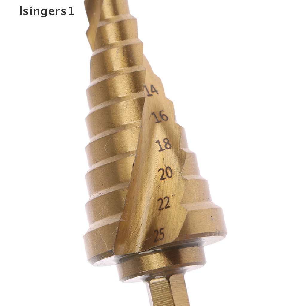 (lsingers1) Mata Bor Pagoda Hex 6-25mm Lapis Titanium Untuk Melubangi Kayu