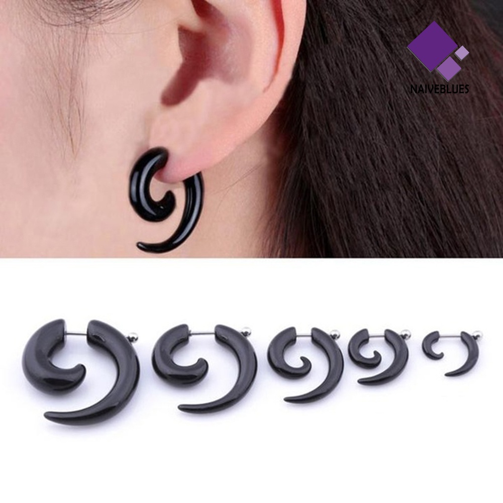 Naiveblue 1Pc Ear Plug Pembesar Lubang Tindik Telinga Bentuk Spiral Untuk Pria / Wanita