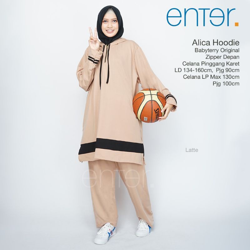 Setelan Olahraga Wanita LD 134 - 160 XXXL - XXXXXXL Alica Hoodie Ori Enter Setelan Wanita One Set Ju