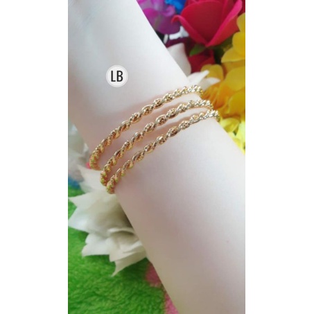 Gelang Keroncong Ulir Isi 3 Pcs Perhiasan Aksesoris Wanita N23092101