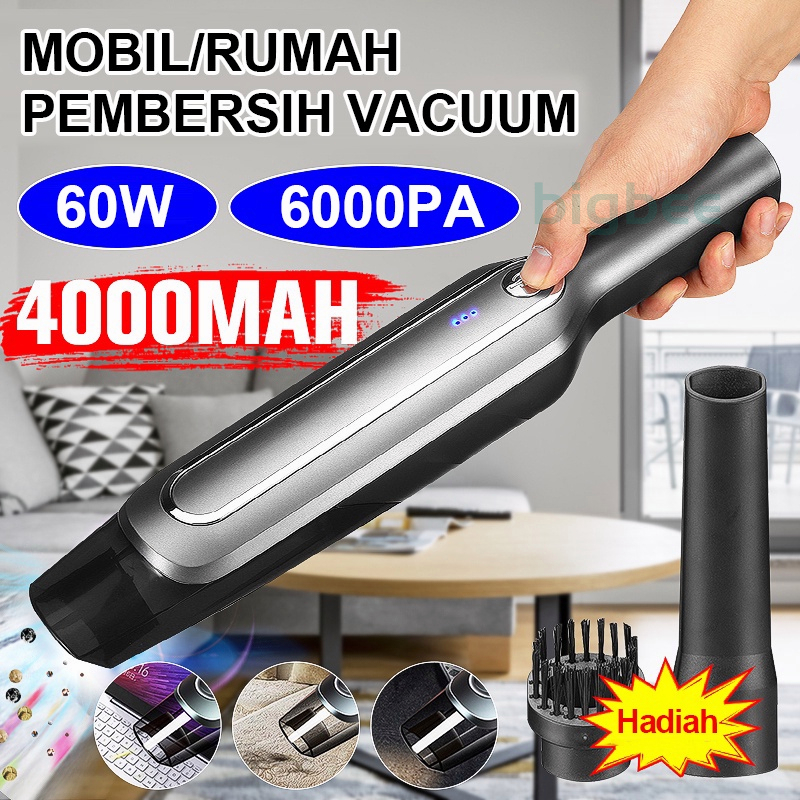 6000PA Alat Pembersih Genggam Portabel 60W Vacuum Cleaner Home Car HEPA Filter