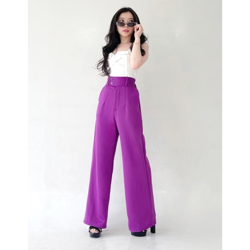 Lamora Long Cullotes Pants | Celana Kulot Highwaist | Celana Kulot Scuba