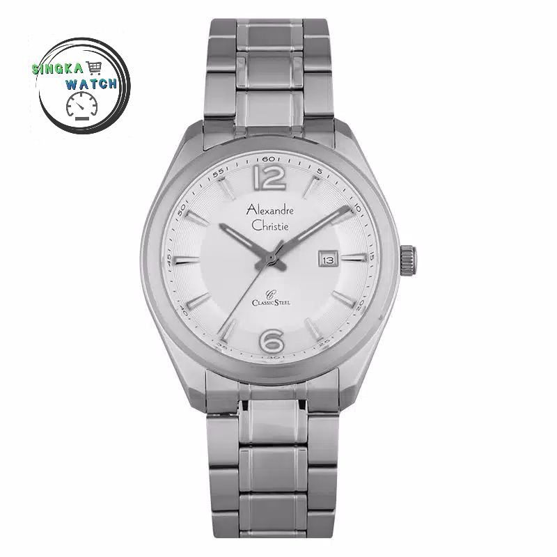 JAM TANGAN COWOK ALEXANDRECHRISTIE AC ORIGINAL SERI 8583MD SILVER