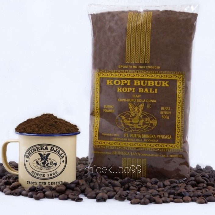 

KOPI BALI CAP KUPU KUPU BOLA DUNIA 500 GRAM BHINNEKA JAYA
