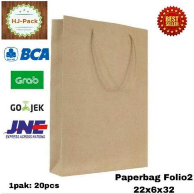 

Paperbag Tas Kertas Folio 2 Dimensi 22x6x32cm