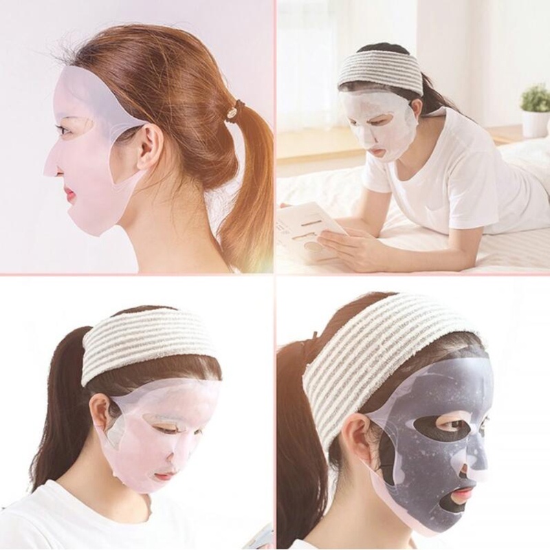 Masker Pelembab Wajah Bahan Silikon Reusable Anti Kerut Untuk Wanita