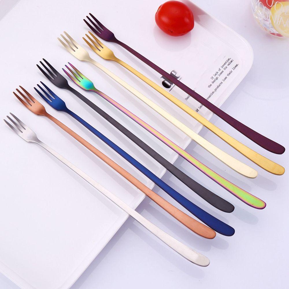 [Elegan] Sendok Aduk Stainless Steel Colorful Es Krim Kopi Dessert Tableware