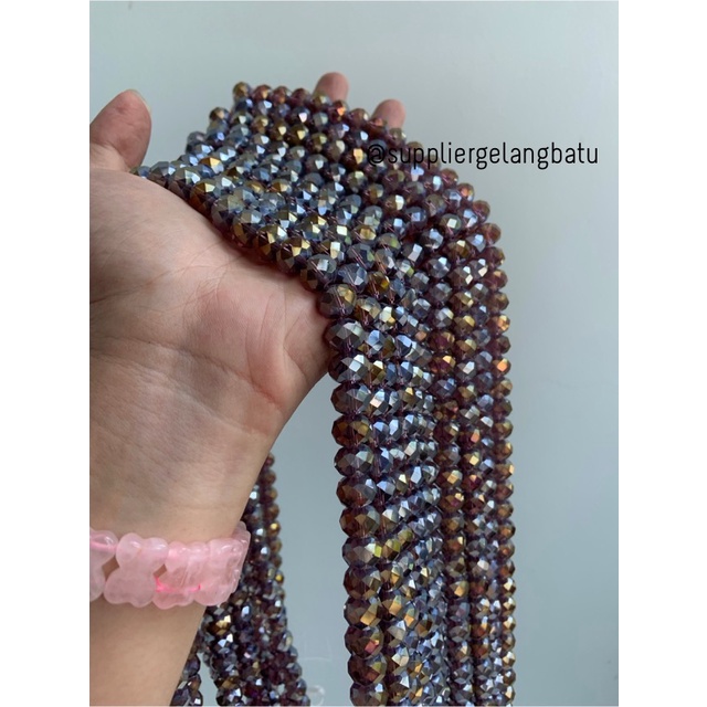 Crystal Ceko 12mm AMETHYST quartz UNGU kecubung KUARSA kuarsa kristal bahan kalung gelang anting strap mask kerajinan tangan craft citayam fashion week etink vintage elegan bali manik crystal