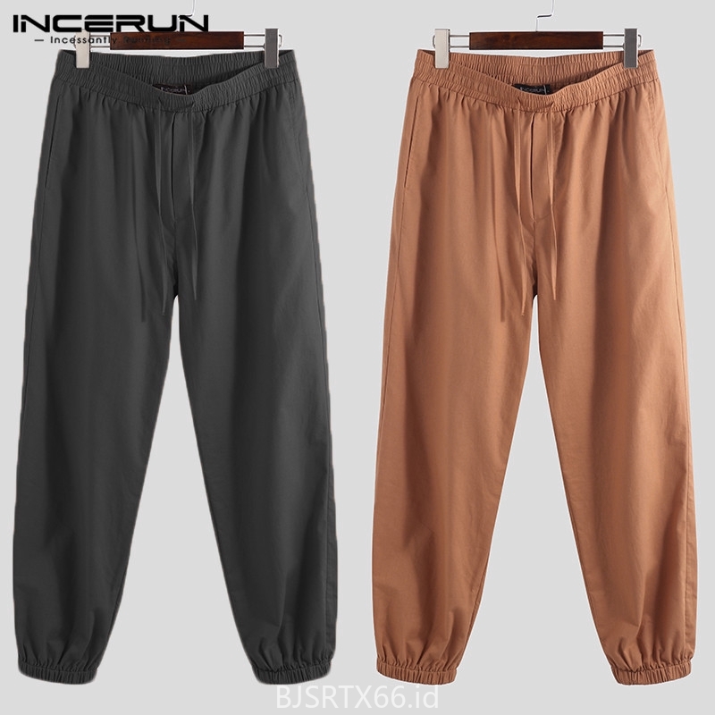 INCERUN Celana  Harem Casual Longgar Bahan Katun Linen 