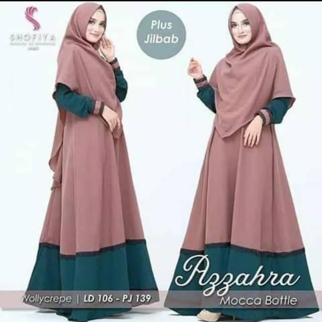 gamis syar'i azzahra + khimar terlaris