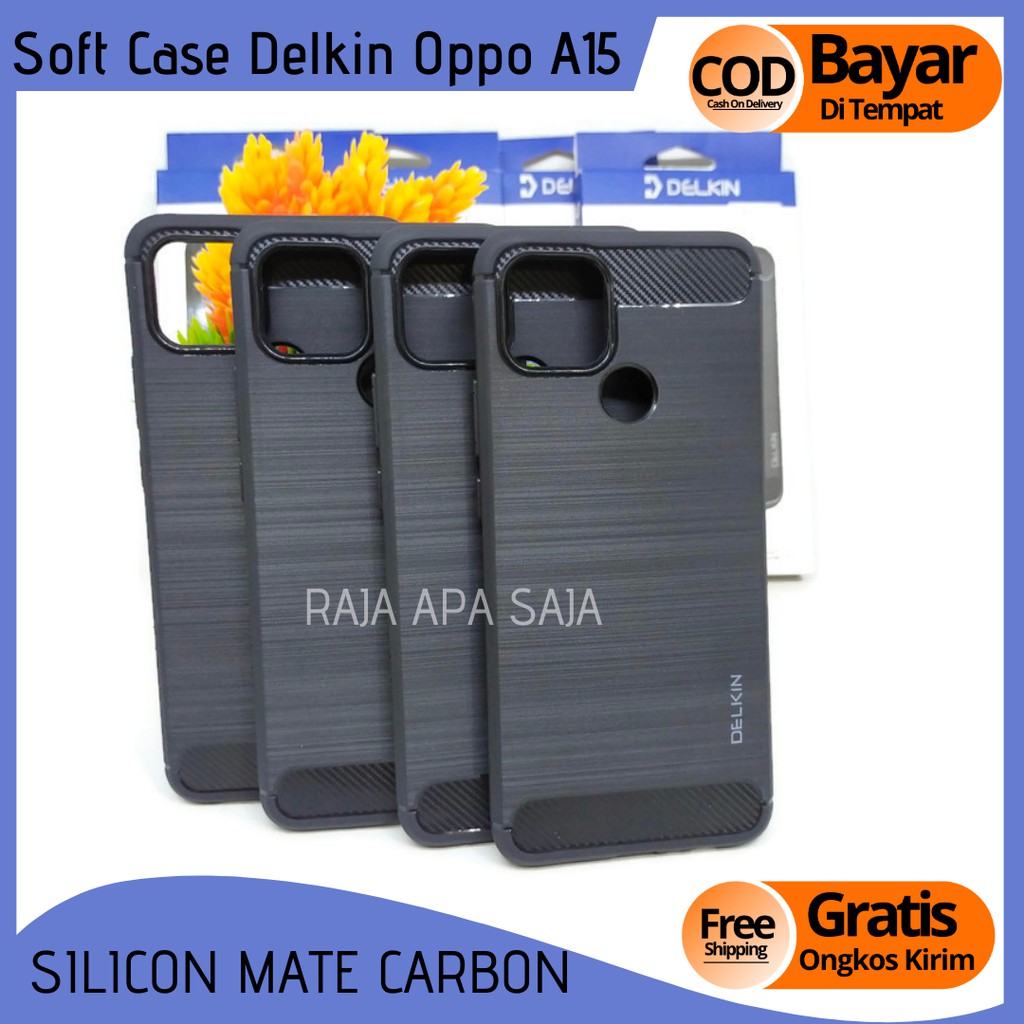 Soft Case Oppo A15 Silicon HP A 15 Softcase Silikon Cover Casing Sarung Handphone Carbon Anti Crack