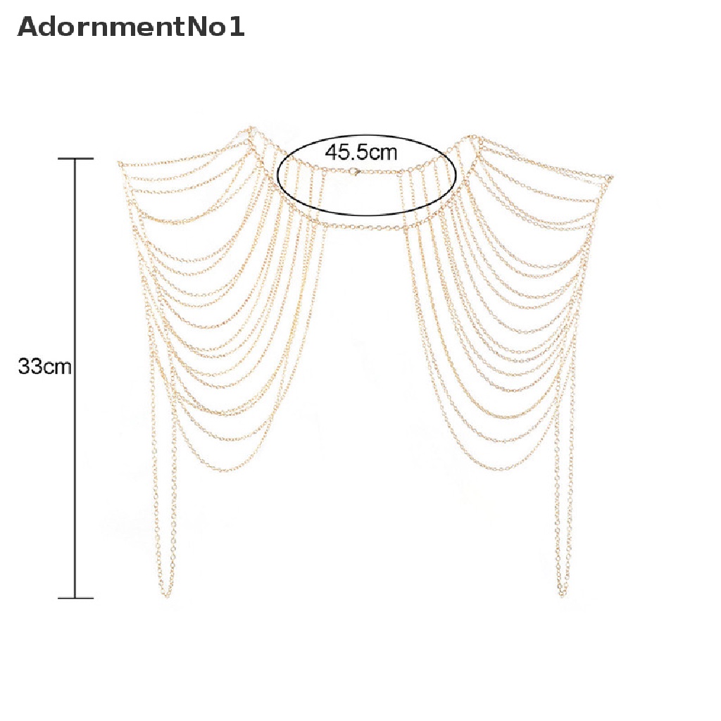 (AdornmentNo1) Kalung Rantai Badan / Bahu Sexy Aksen Rumbai Untuk Perhiasan Wanita