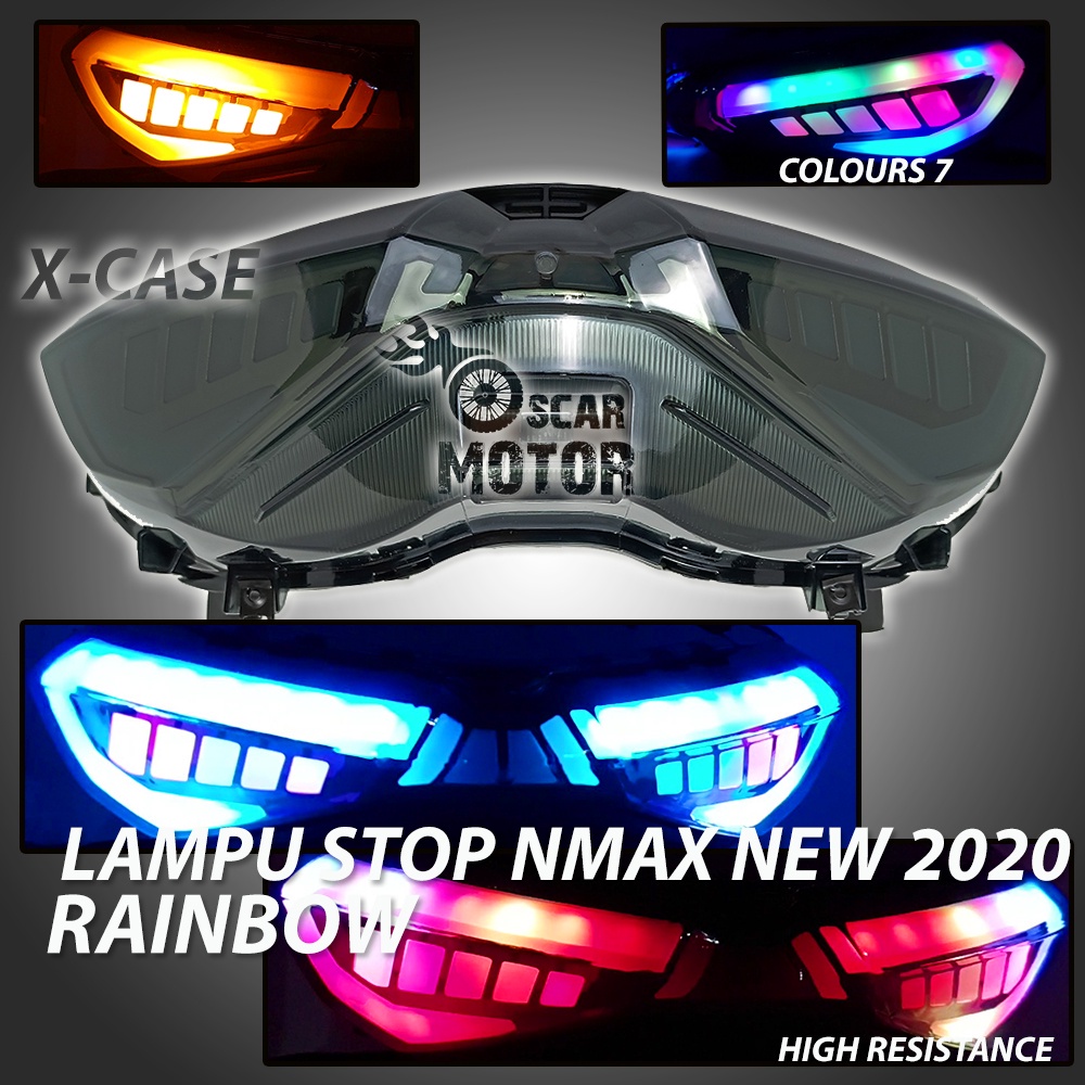 LAMPU STOP NMAX NEW 2020 RUNNING RAINBOW BUNTUT NMAX BELAKANG PELANGI motor