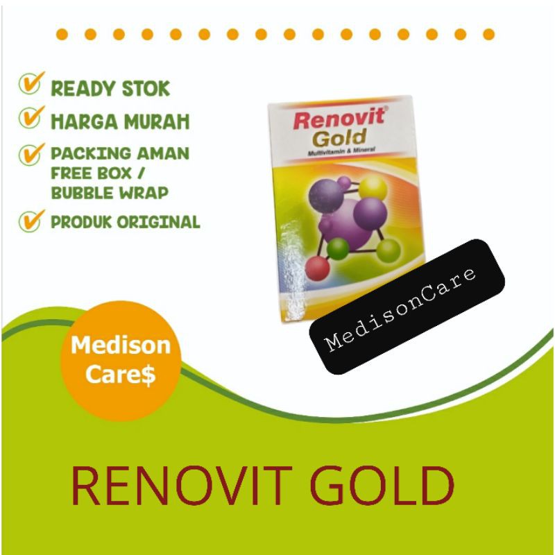 renovit GOLD multivitamin dan mineral | per botol isi 30 capsule