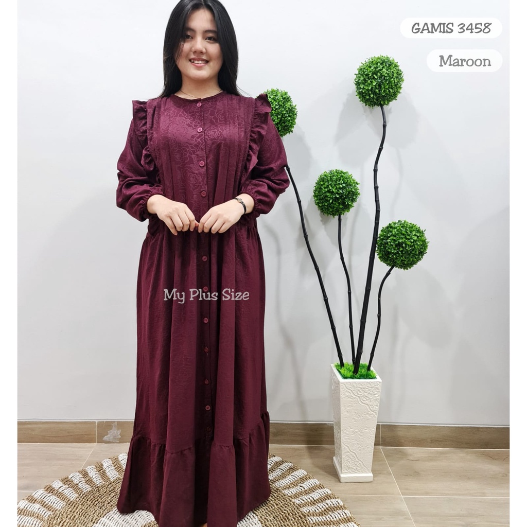 Gamis Crinkle Embos  3458, Ld 130 &amp; 145 cm