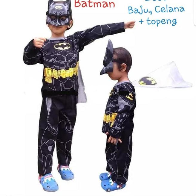 (1set baju + topeng )Baju Anak Kostum Superhero -Baju Topeng Karakter baju topeng  9W2