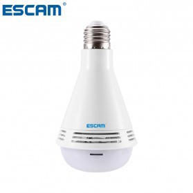 ESCAM QP137 Bulb Panoramic WiFi IP Camera 1080P with Bluetooth Speaker - White