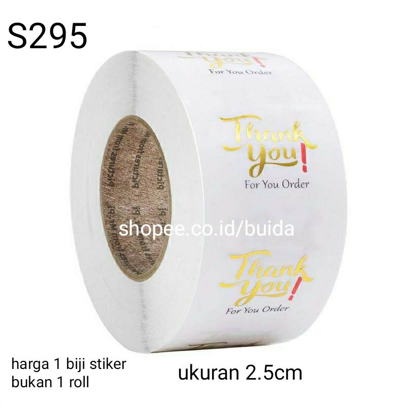 

stiker sticker label thank you for your order bening transparant gold segel kemasan S295 packaging sealer amplop dus box hampers paket package kotak kue