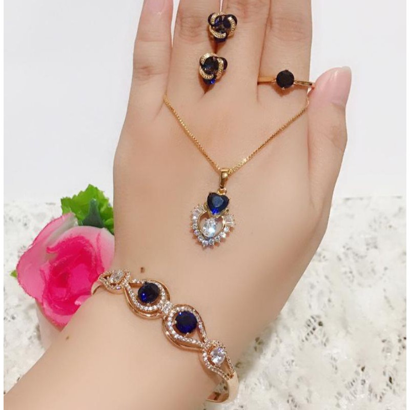 set giok permata biru giok asli