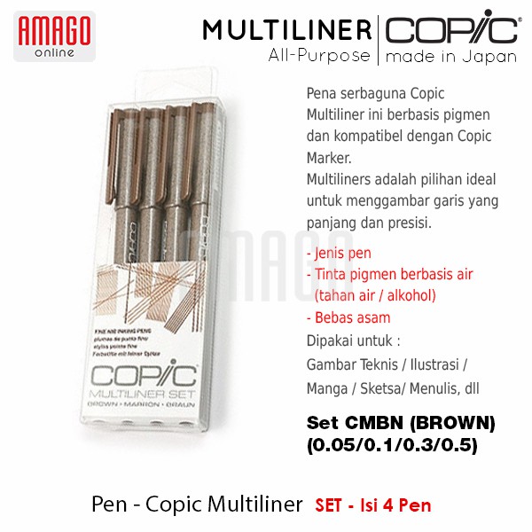 COPIC Multiliner - Brown - (4 Pcs/Set) - CMBN/SET