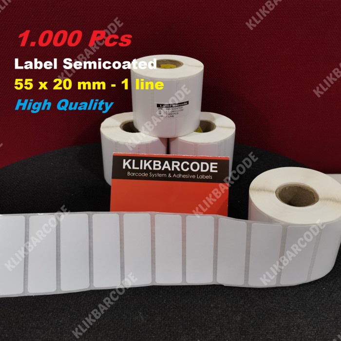 

LABEL BARCODE SEMICOATED 55 X 20 PAKAI PORPORASI 1 LINE GAP CORE 1" - Isi 1 Roll : 1.000 pcs