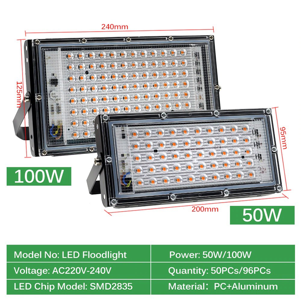 Bisa COD Lampu LED Full Spectrum Penumbuh Tanaman Untuk Greenhouse dan Hidroponik 50W 1 PCS