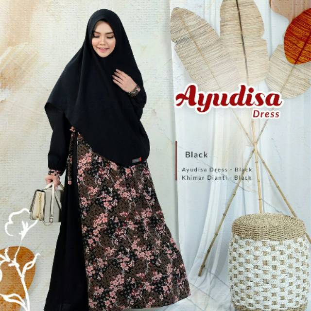 Yasmeera gamis motif coklat ayudisa dress