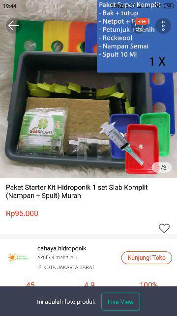 Paket Starter Kit Hidroponik 1 Set Slab Komplit (nampan + Spuit) Murah