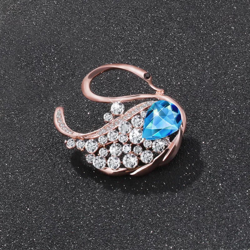 High-end Retro Mutiara Zirkon Bros Opal Swan Kupu-kupu Merak Bunga Berlian Imitasi Bros Aksesoris indah-4#
