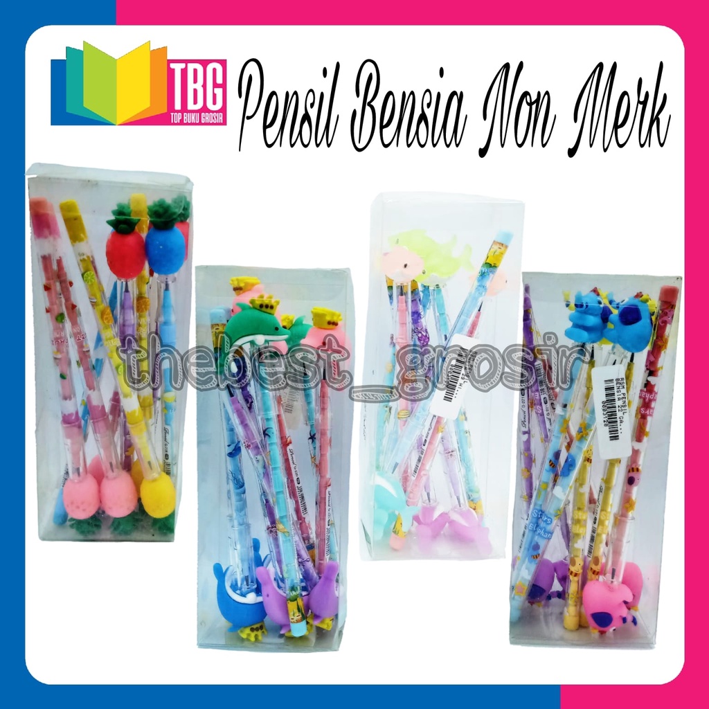 

1PACK (12PCS) PENSIL BENSIA NON MERK/ PENCIL LUCU/ PENSIL KARAKTER/ PENSIL ANAK
