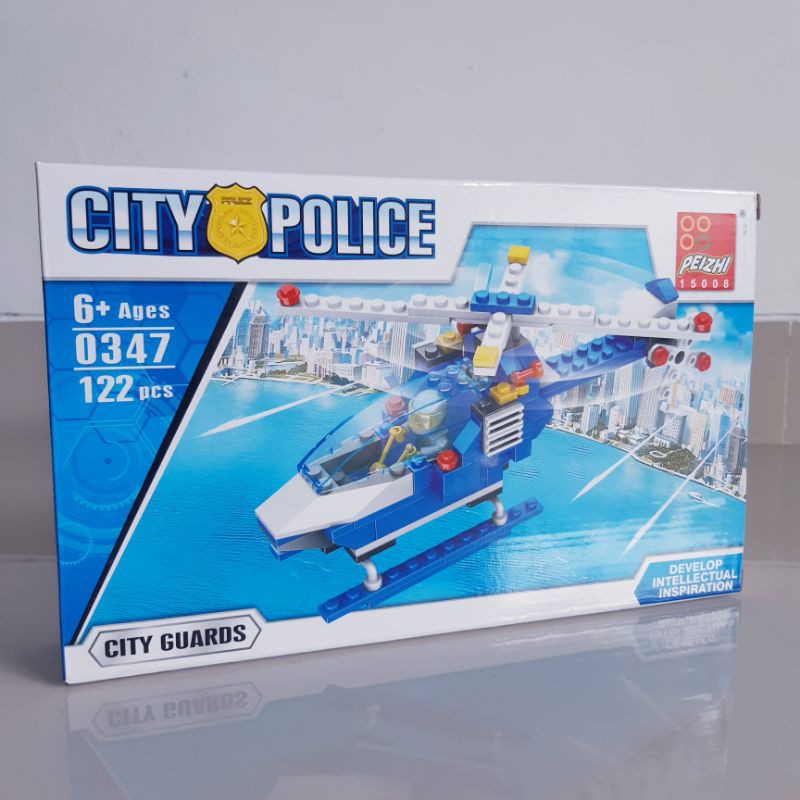 Block Helicopter City Police - Helikopter 122 pcs Brick Peizhi