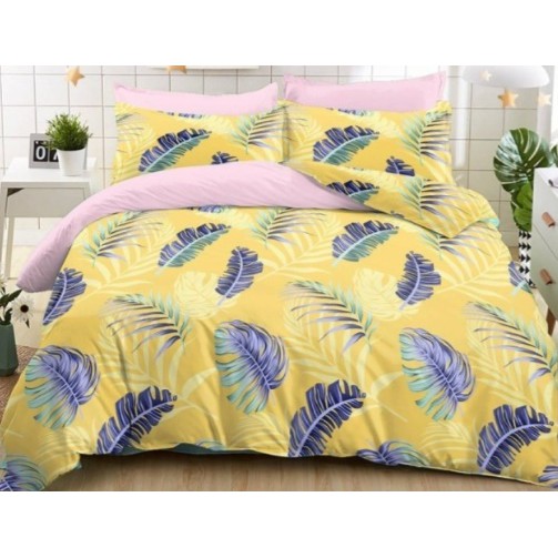 Vhepra Sprei Katun motif Palmona Kuning