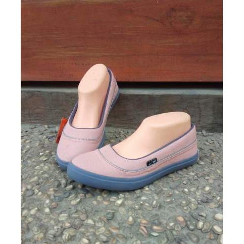 SEPATU WANITA SLIP ON 05 PEACH GREY.SEPATU FLAT WANITA TERBARU HIJABER KULIAH SANTAI BALERINA