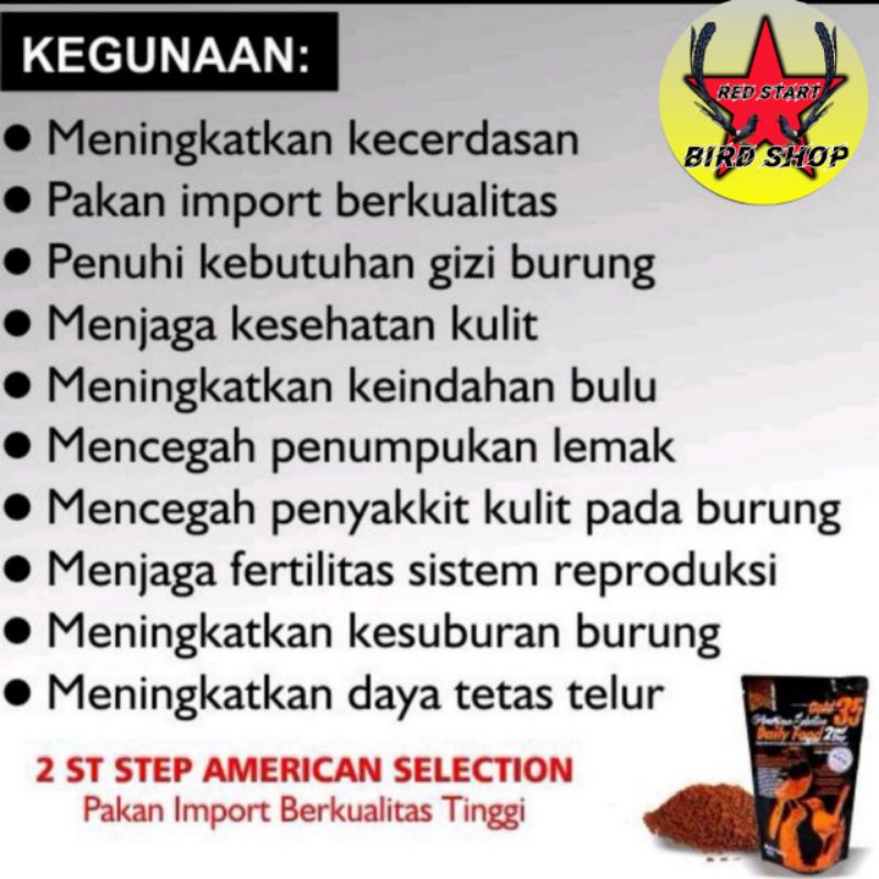 AMERICAN SELECTION AMS GOLD35 2NDSTEP 250GR PAKAN MURAI KACER VOER PUR KASAR 250 GRAM 2 STEP