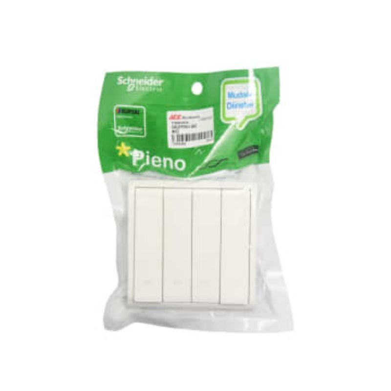 Saklar lampu 4 gang Schneider Peino Putih