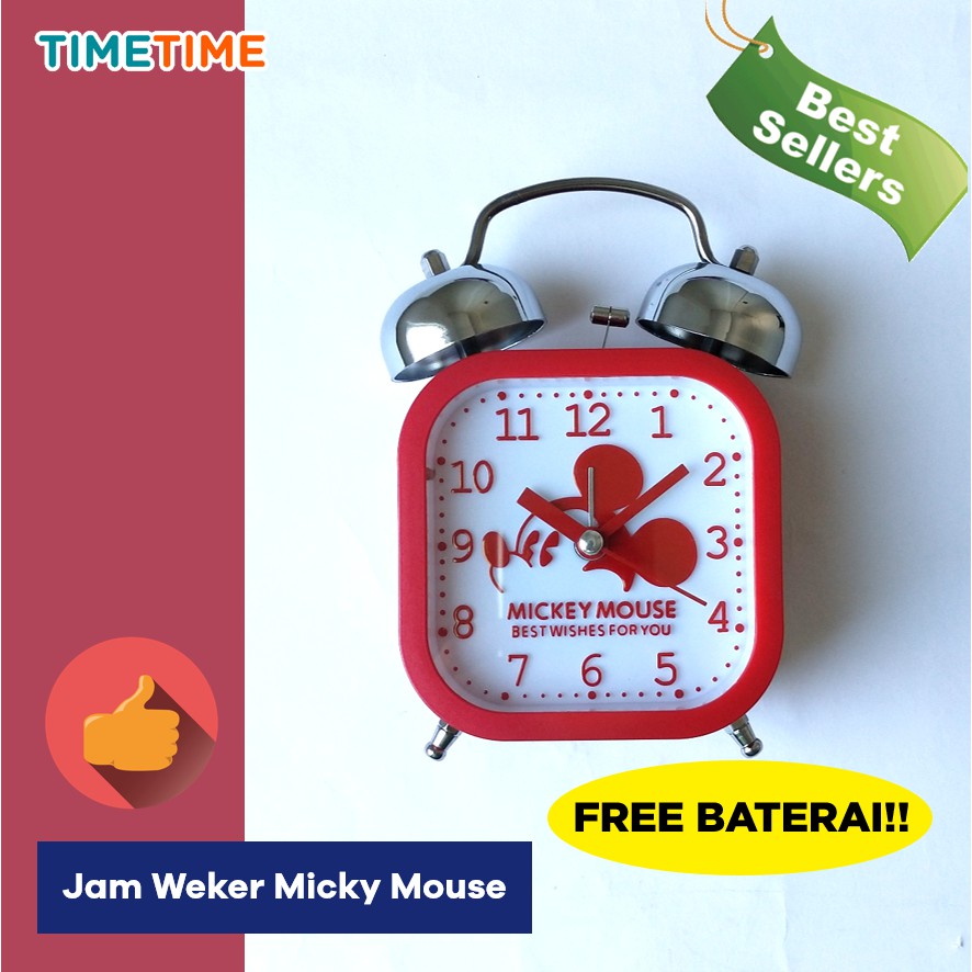 Jam Weker Karakter Kring Jam Beker Besi Doraemon Hello Kitty Mickey Mouse Free Baterai