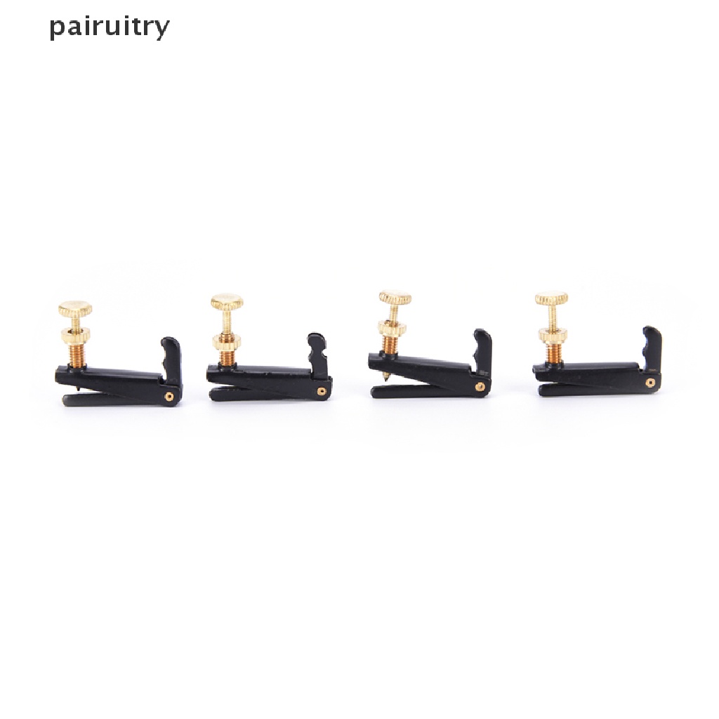 Prt 4pcs Fine Tuner Bahan Metal Warna Hitam Untuk Biola 4 / 4 3 / 4