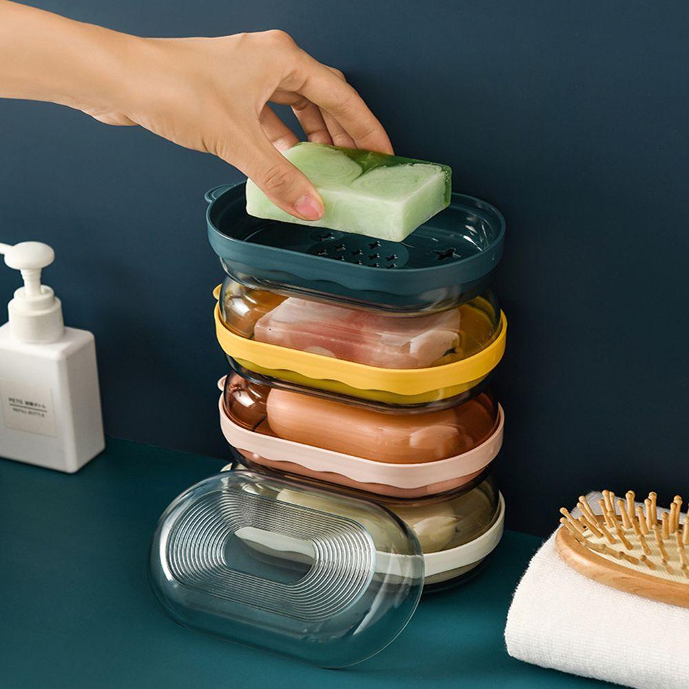 Tempat Sabun Nanas Plastik Dengan Penutup Saluran Air Soaps Shelf Storage Rack INS Soap Case