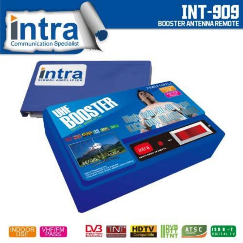 Intra Booster Antena TV / Penguat Sinyal Antena TV INT-909