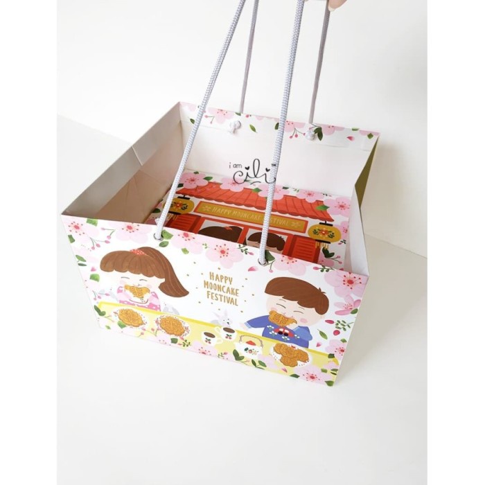 

(TERLARIS) Paperbag Tas Kertas Mid Autumn Festival Paper bag Mooncake Kue Bulan