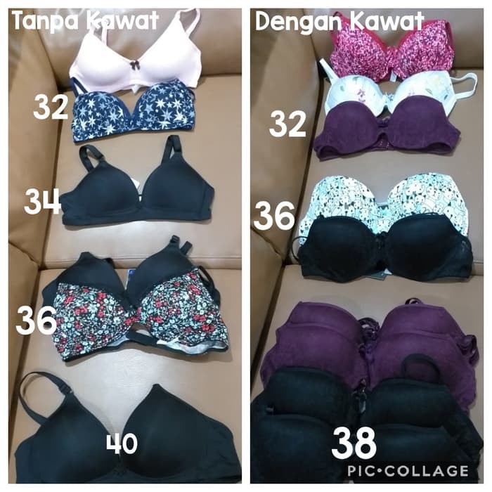 BH Bra Pakaian Dalam Wanita Nevada St.Yves Hitam Black Cream Merah