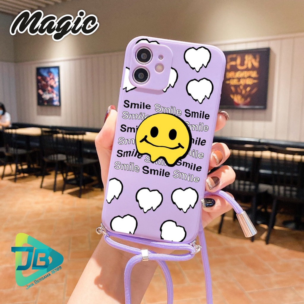 SOFTCASE SILIKON SLINGCASE TALI LANYARD STRAP PHONE MACARON PELINDUNG KAMERA MAGIC OPPO VIVO SAMSUNG XIAOMI REALME IPHONE ALL TYPE JB5506