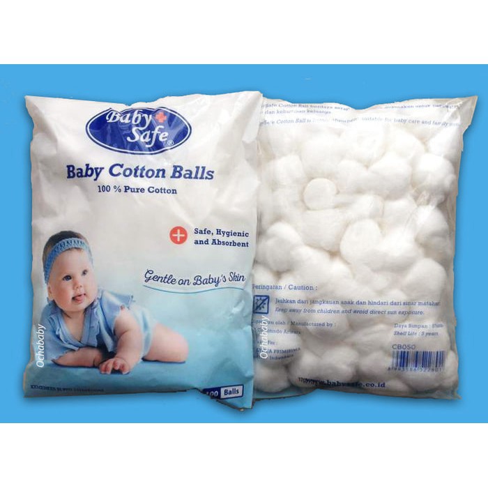 ❤ BELIA ❤ BABY SAFE CB050 Baby Cotton Balls isi 100 kapas 100% Pure Cotton