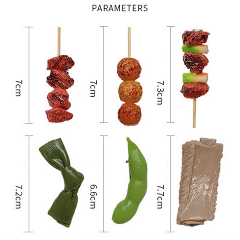 Mini Creative Simulation BBQ Food Side Hair Clip/ Plastic Fake Vegetables Meat Skewers Bangs Clip